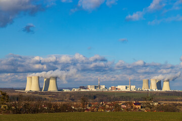 Fototapeta na wymiar Nuclear power station Dukovany, Vysocina region, Czech republic