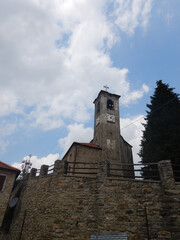 Bell tower Church of San Michele Arcangelo in Mombarcaro, Piedmont - Italy