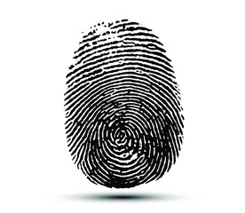 Vector fingerprint isolated on white background.