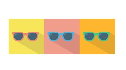 Sunglasses Icon or Sign Set. Vector isolated flat editable illustration set