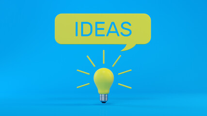Ideas and light bulb