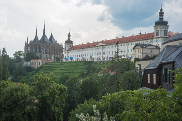 Obraz premium Kutná Hora, Czech Republic, June 2019 - broad view of the Jesuit College and St Barbara's Church 