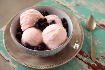 Ice cream with berries
