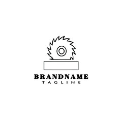 circular saw logo cartoon icon design template black isolated vector
