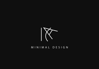 Alphabet letter KA logo design art line