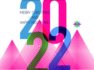 Modern youth New Year banner. Bright and creative New Year background for web banners. - 475369329