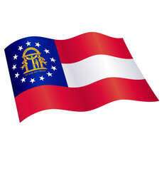 accurate correct georgia ga state flag flying