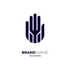 Fototapeta premium flat of the hand logo design template for brand or company and other