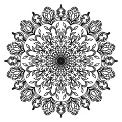 Vector black mandala on a white background. EPS 8