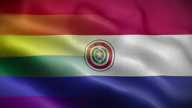 LGBT Paraguay Flag Loop Background 4K