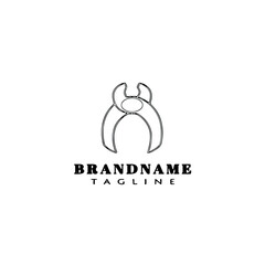 pliers logo cartoon icon design template vector illustration