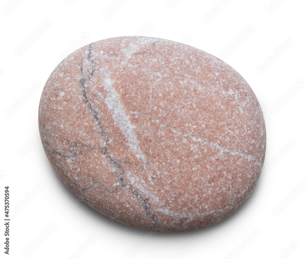 Aufkleber pebble. smooth red sea stone isolated on white background with shadows, clipping path for isolation 