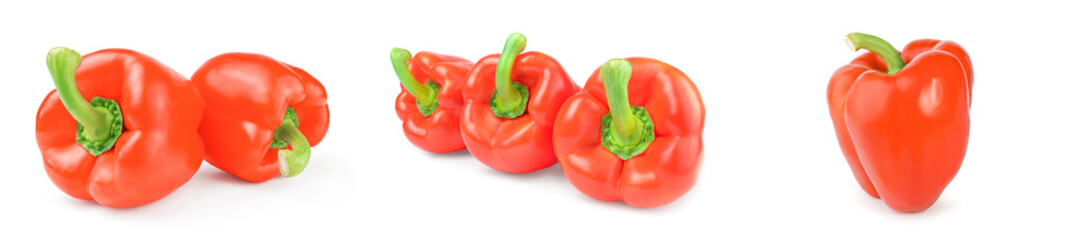 Set of paprika on a white background cutout