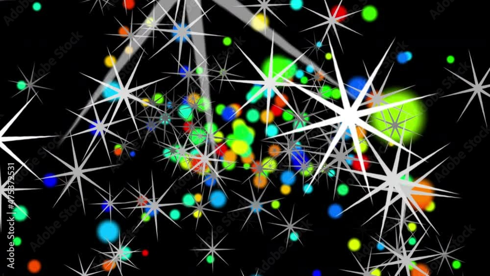 Canvas Prints abstract flight through the stars and colored particles in an endless galaxy. close-up. 3d. 4k. isol