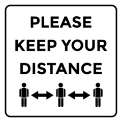 please keep your distance sign, vector illustration 