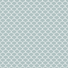Materiał do szycia Blue Japanese scallops seamless pattern