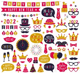 New Year 2022, vector party clip art © lattesmile