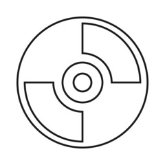 CD thin vector icon, web and computer symbol