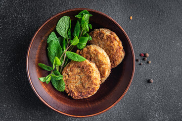 soy meat cutlets vegetable meat healthy meal food diet snack on the table copy space food background rustic. top view keto or paleo diet veggie vegan or vegetarian food no meat