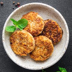 soy meat cutlets vegetable meat healthy meal food diet snack on the table copy space food background rustic. top view keto or paleo diet veggie vegan or vegetarian food no meat
