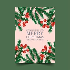 realistic christmas card vector design illustration