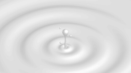 Fototapeta na wymiar Drops of milk splash and make ripples -vector 3d illustration