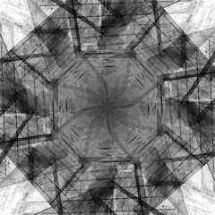 Photo montage abstract in black and white.