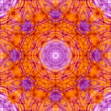 Purple and orange kaleidoscope image.