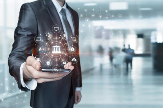 Concept of integrating the bank into the Internet environment on mobile devices.