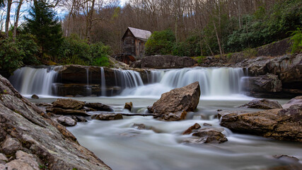 Mesmerizing shot of a stream of a river in Babcock State Park