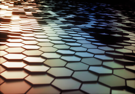 Abstract Hexagonal Atomic Connection Science Technology