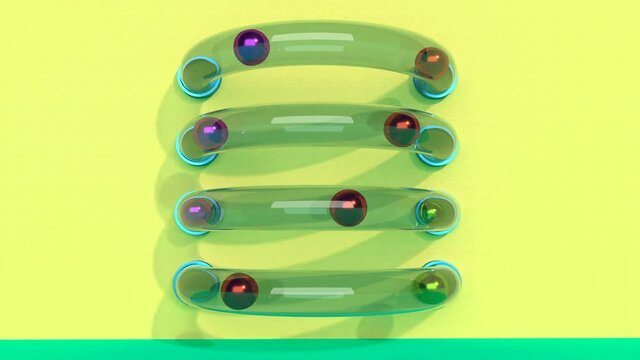 Minimal motion graphic intro Metal Balls running 