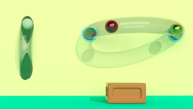 Minimal motion graphic intro Metal Balls running 