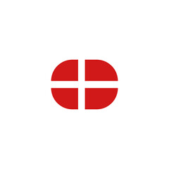 Round danish flag / rundt dansk flag, Vector