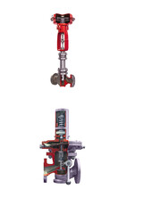 longitudinal and cross sections of small-sized gas equipment isolated on white background