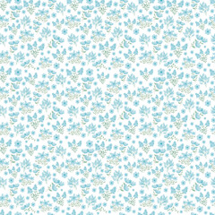 Cute Floral pattern in the small flower. Seamless vector texture. Elegant template for fashion prints. Printing with small blue flowers. spring flowers, summer flowers.