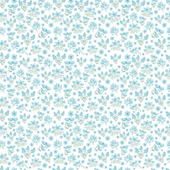 Peel and stick wallpaper Small flowers Cute Floral pattern in the small flower. Seamless vector texture. Elegant template for fashion prints. Printing with small blue flowers. spring flowers, summer flowers.
