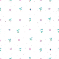 Cute simple Floral pattern in the small blue flower. Seamless vector texture. Printing with small blue flowers. spring flowers, summer flowers.