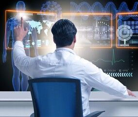 Doctor in telemedicince futuristic medical concept