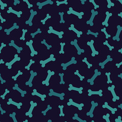 Navy seamless pattern with blue dog bones.