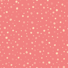 Pink dots seamless pattern with pink background.