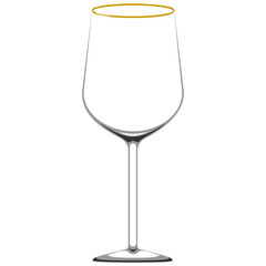 Transparent wine glass. Isolated vector illustration.