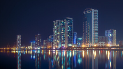 Fototapeta na wymiar Dubai, United Arab Emirates, busiest city with tourism and first Arab city with skyscrapers