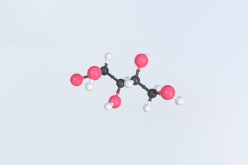 Arabinose molecule. Isolated molecular model. 3D rendering