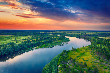 Fototapeta premium Rural summer sunset