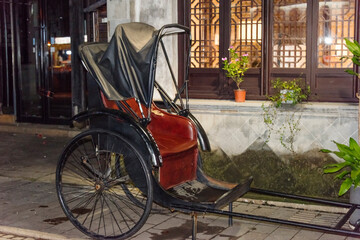 Obraz premium Rickshaw on the street, Wuxi, Jiangsu Province, China