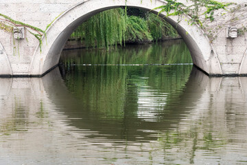 Fototapeta na wymiar Stone bridge on the Grand Canal, Anchang Ancient Town, Shaoxing, Zhejiang Province, China