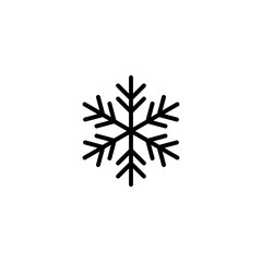 Snowflake icon. New Year and Christmas attribute. Weather element. The symbol of cold, snow, winter and frost. Isolated abstract vector illustration.