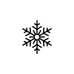 Snowflake icon. New Year and Christmas attribute. Weather element. The symbol of cold, snow, winter and frost. Isolated abstract vector illustration.