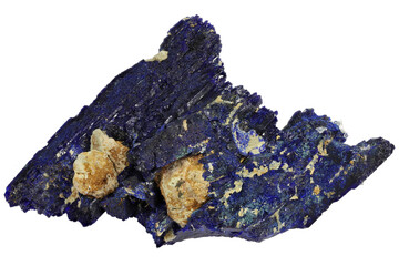 Obraz premium azurite from Touissit, Morocco isolated on white background